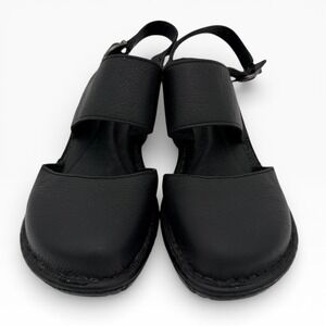 Born Women's Black Leather Slingback Clogs Comfort Shoes Size 8 NWOT